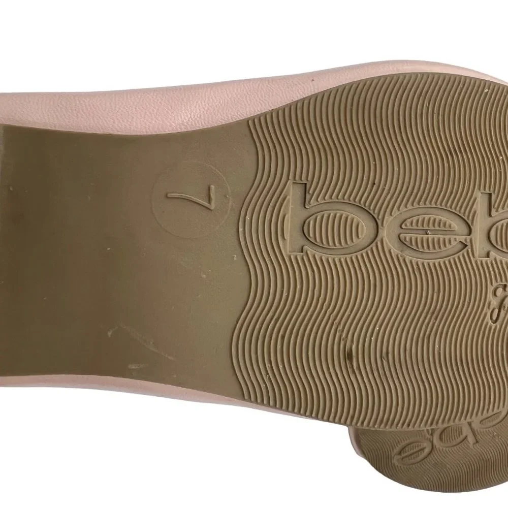 Bebe Ballet Flats Shoes Toddler Size 7 Pink Barbie Gem Logo Strappy